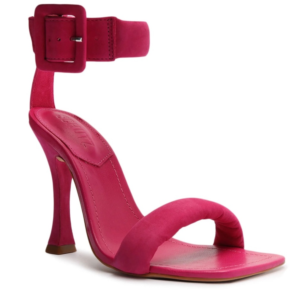 Schutz pink suede heels